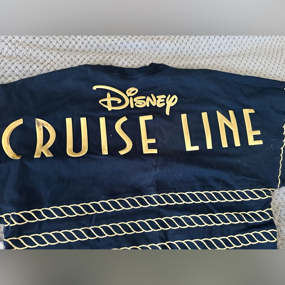 Disney Cruise Line Navy and Gold Long sleeved shirt, Medium